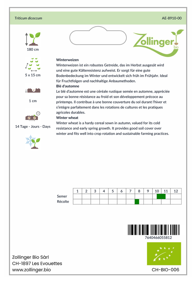 Sachet recto Blé d'automne