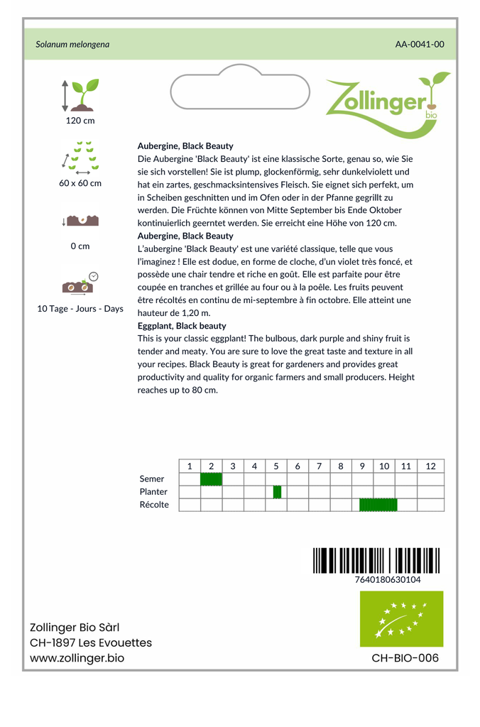 Sachet recto Aubergine, Black Beauty