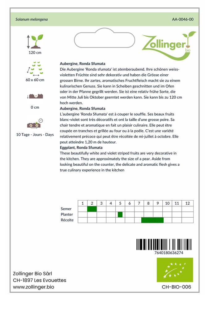 Sachet recto Aubergine, Ronda Sfumata