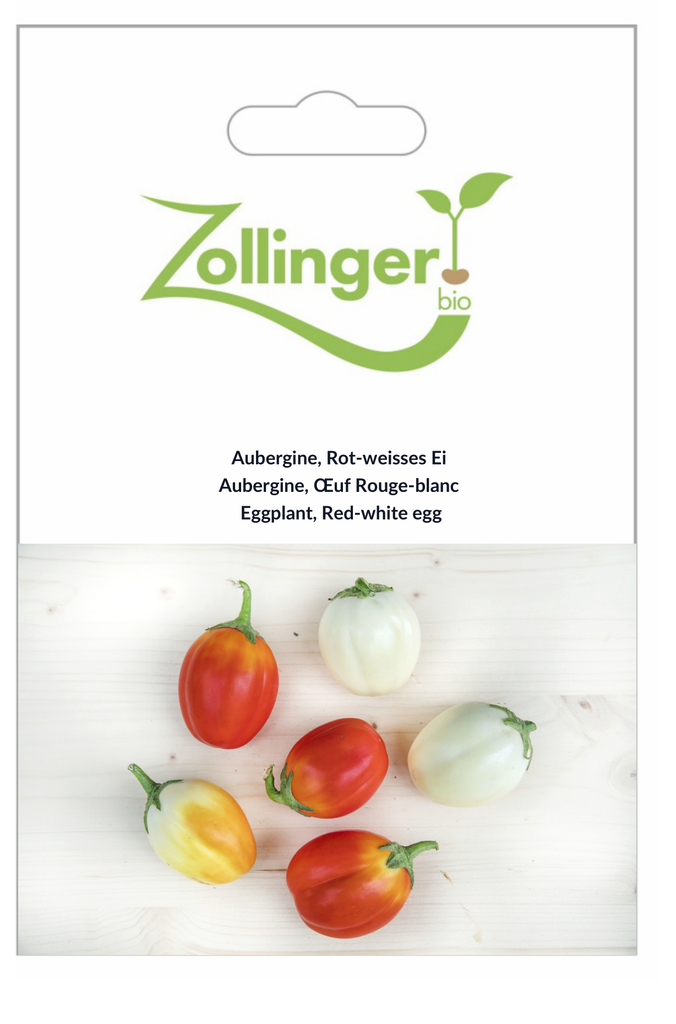 Sachet recto Aubergine, Œuf Rouge-blanc