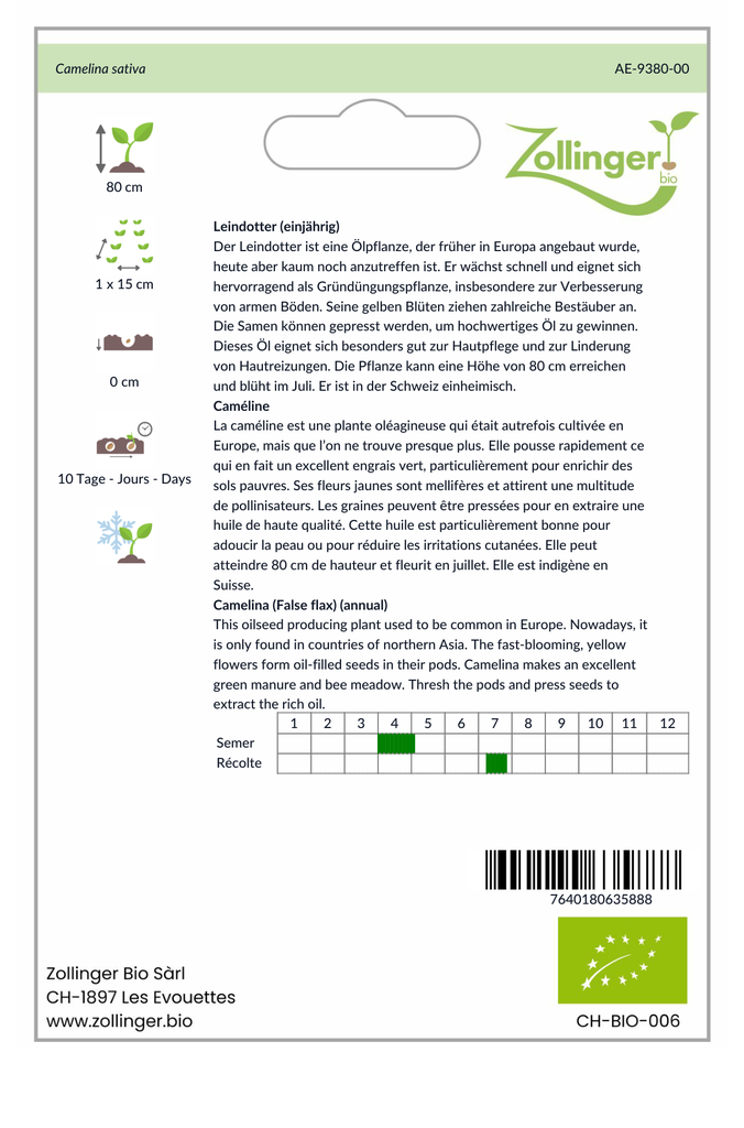 Sachet recto Caméline