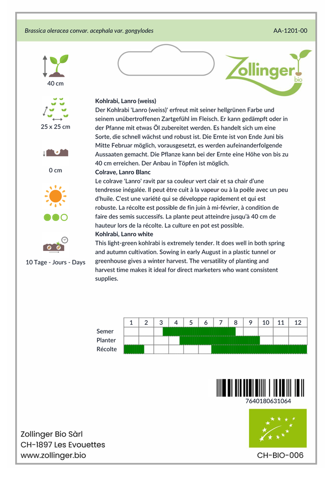 Sachet recto Colrave, Lanro Blanc