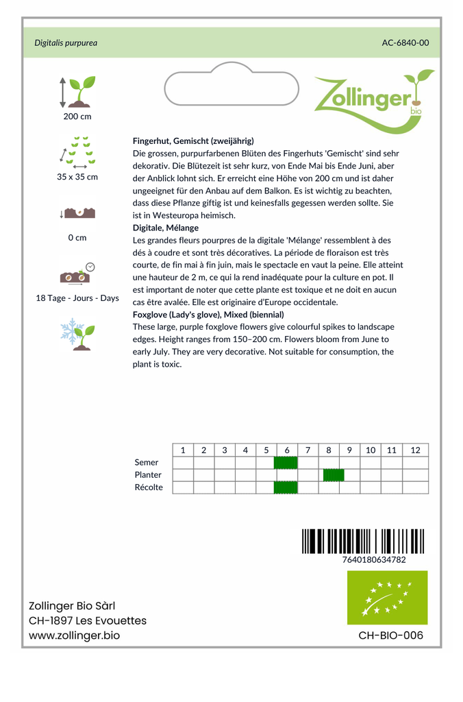 Sachet recto Digitale, Mélange