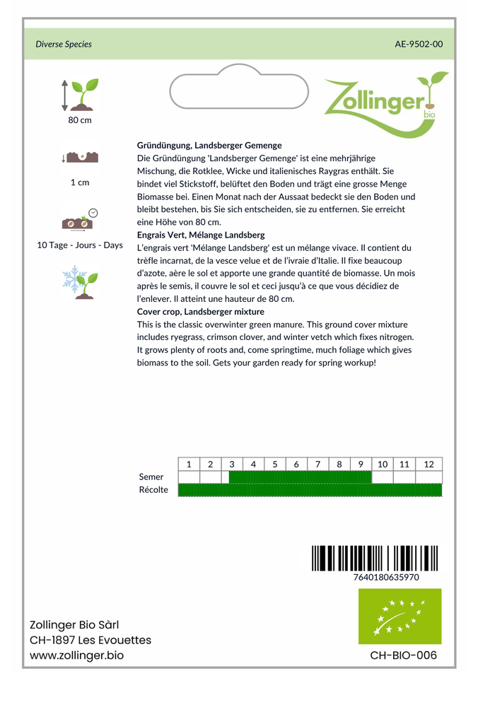 Sachet recto Engrais Vert, Mélange Landsberg