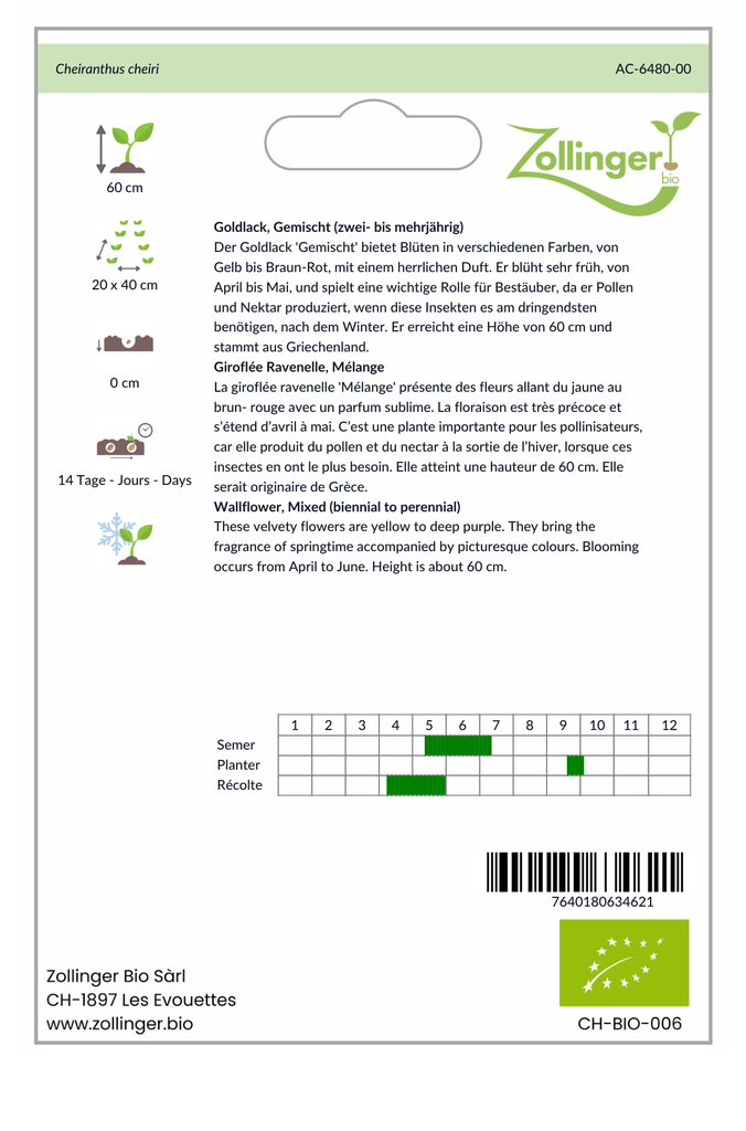 Sachet recto Giroflée Ravenelle, Mélange