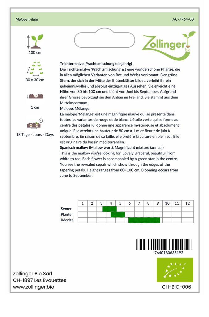 Sachet recto Malope, Mélange