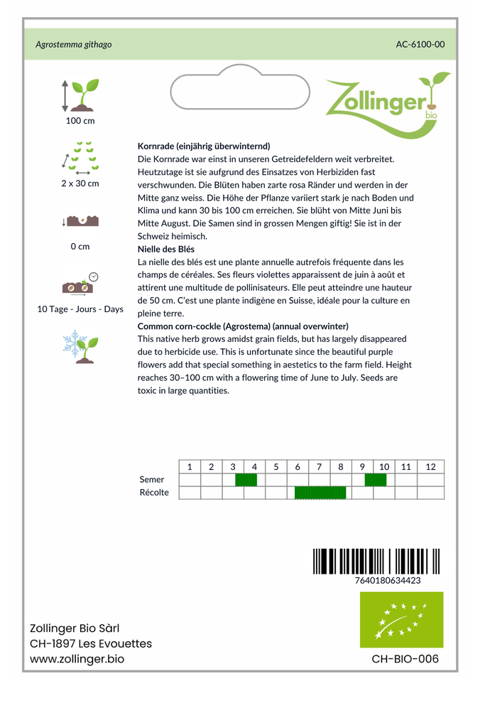 Sachet recto Nielle des Blés