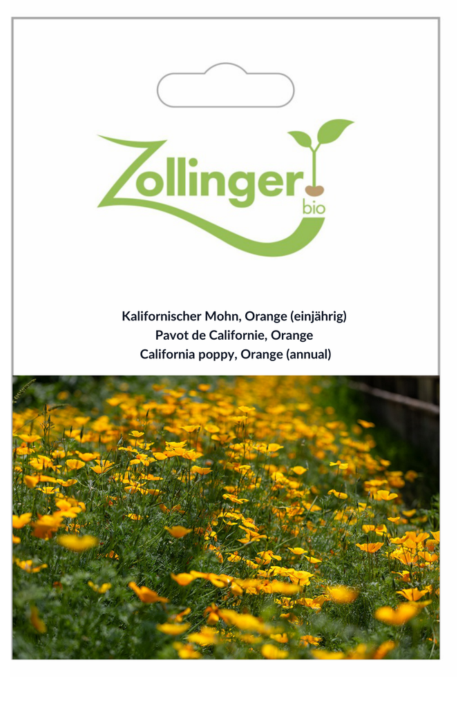 Sachet recto Pavot de Californie, Orange