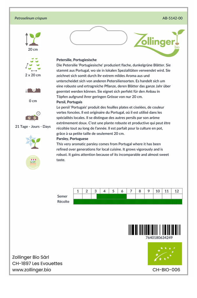 Sachet recto Persil, Portugais