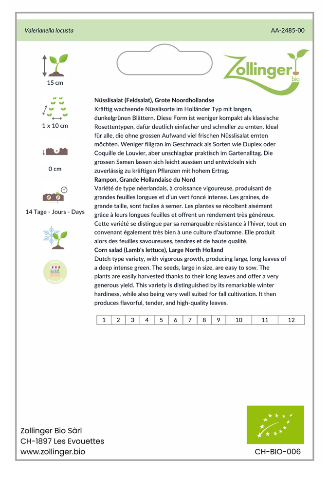 Sachet recto Rampon, Grande Hollandaise du Nord