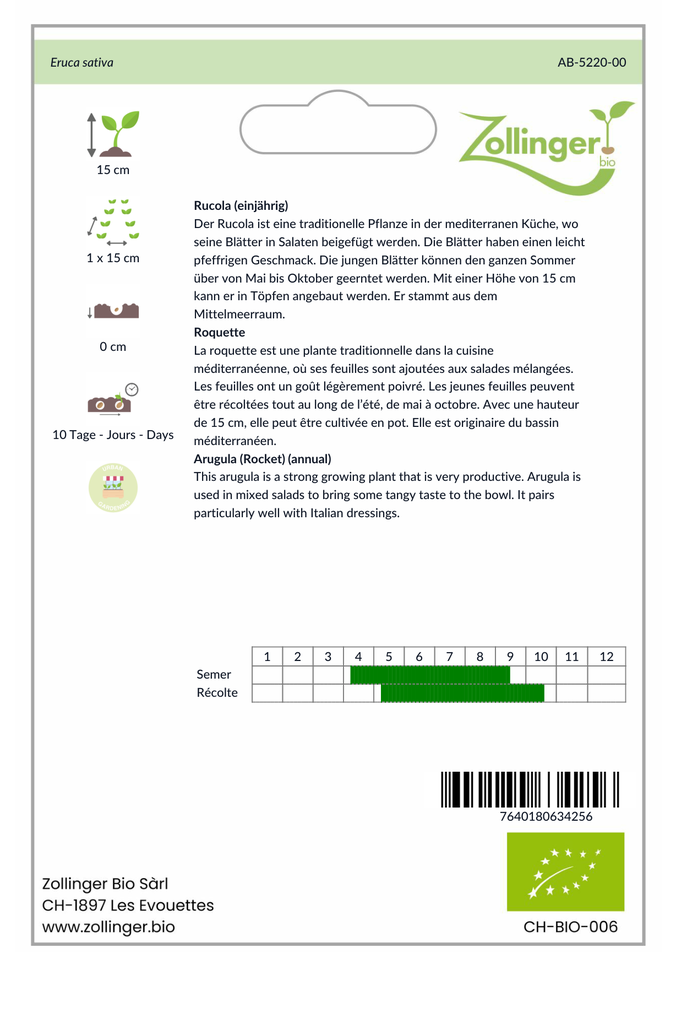 Sachet recto Roquette