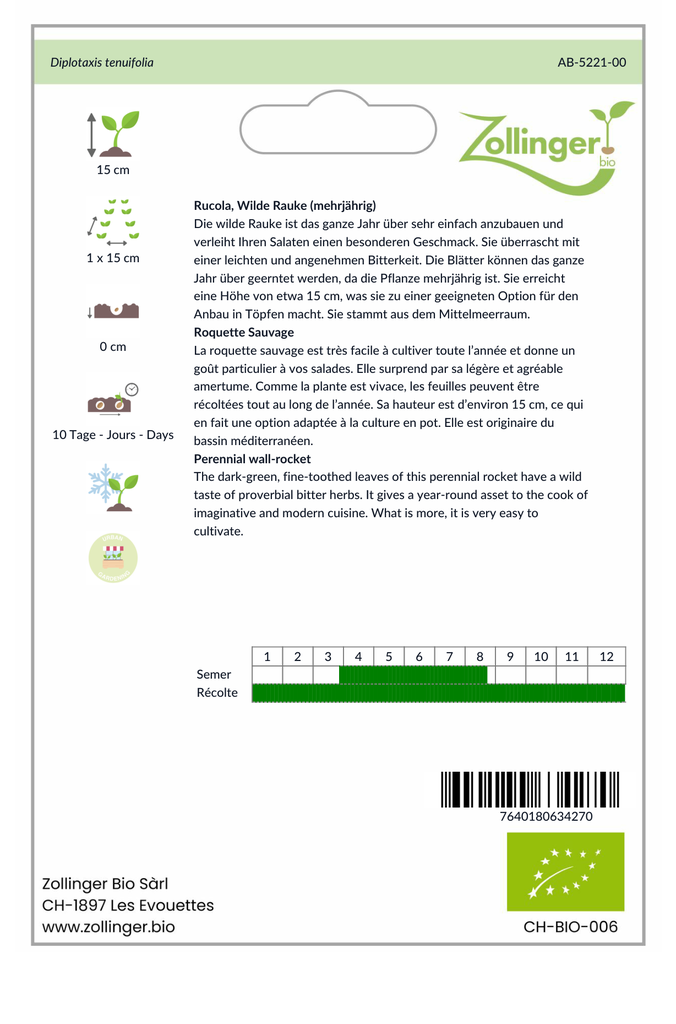 Sachet recto Roquette Sauvage