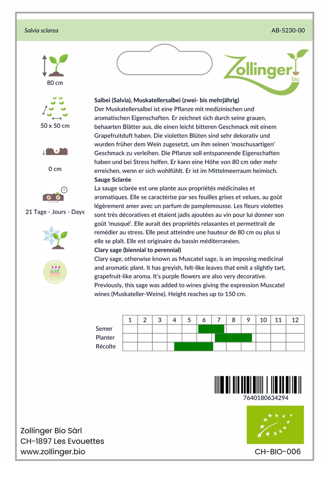 Sachet recto Sauge Sclarée