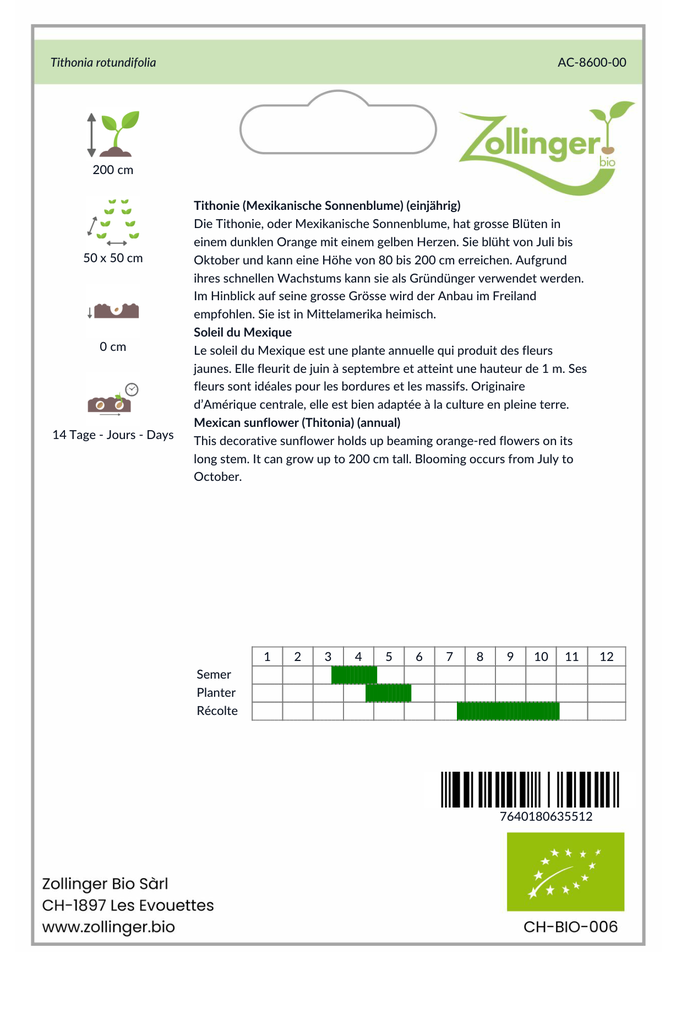 Sachet recto Soleil du Mexique