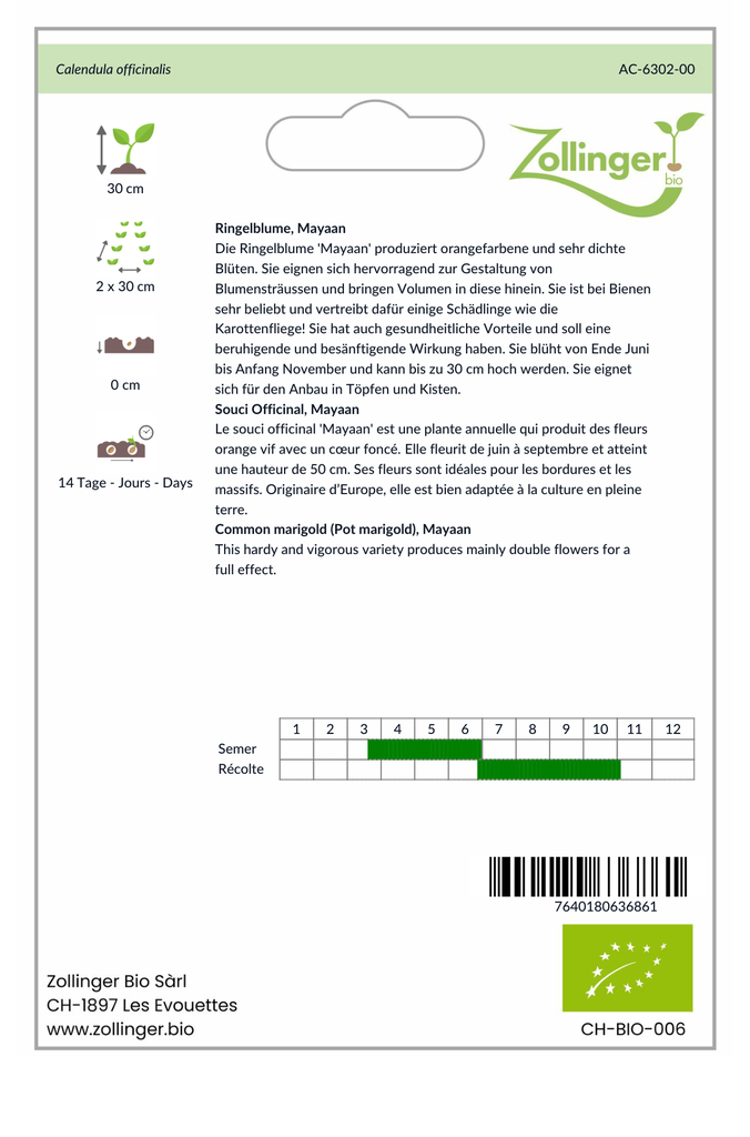 Sachet recto Souci Officinal, Mayaan