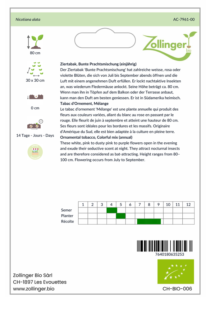 Sachet recto Tabac d'Ornement, Mélange