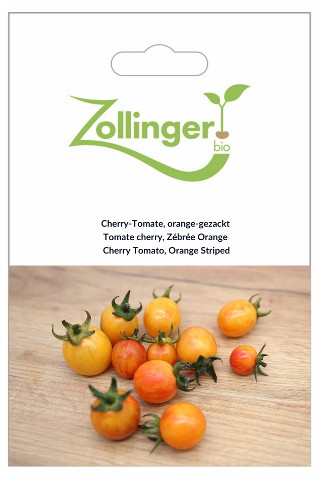 Sachet recto Tomate cherry, Zébrée Orange
