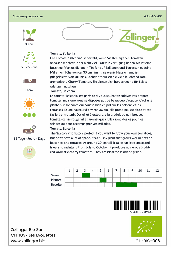 Sachet recto Tomate, Balconia