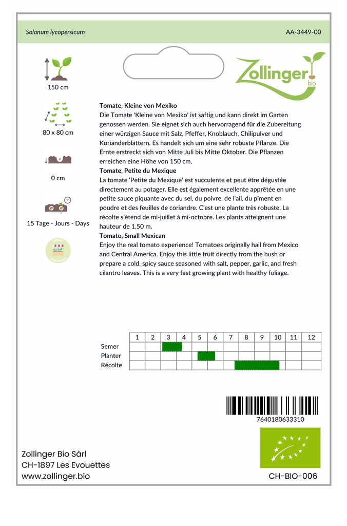 Sachet recto Tomate, Petite du Mexique