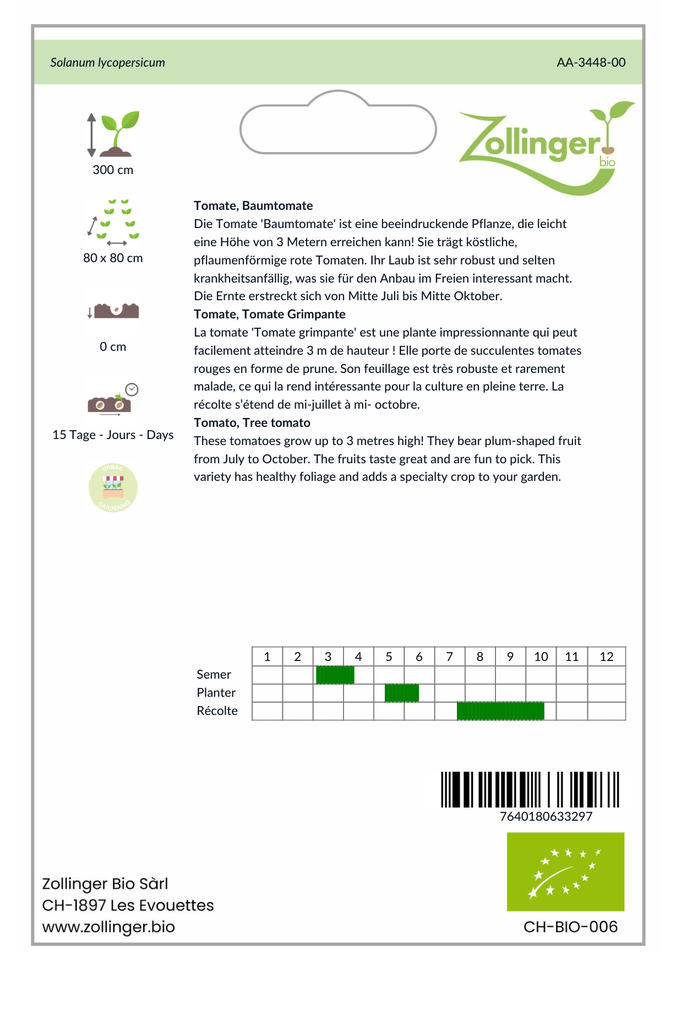 Sachet recto Tomate, Tomate Grimpante